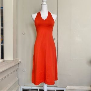 Patagonia bright orange tieback halter athletic dress
